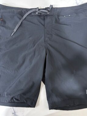 Saxx Men's Dark Gray Swim Board Shorts with Drawstring